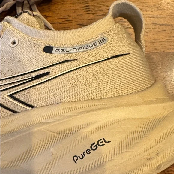 ASICS GEL-NIMBUS 26 used size 8.5 men’s light taupe color running - Picture 2 of 14